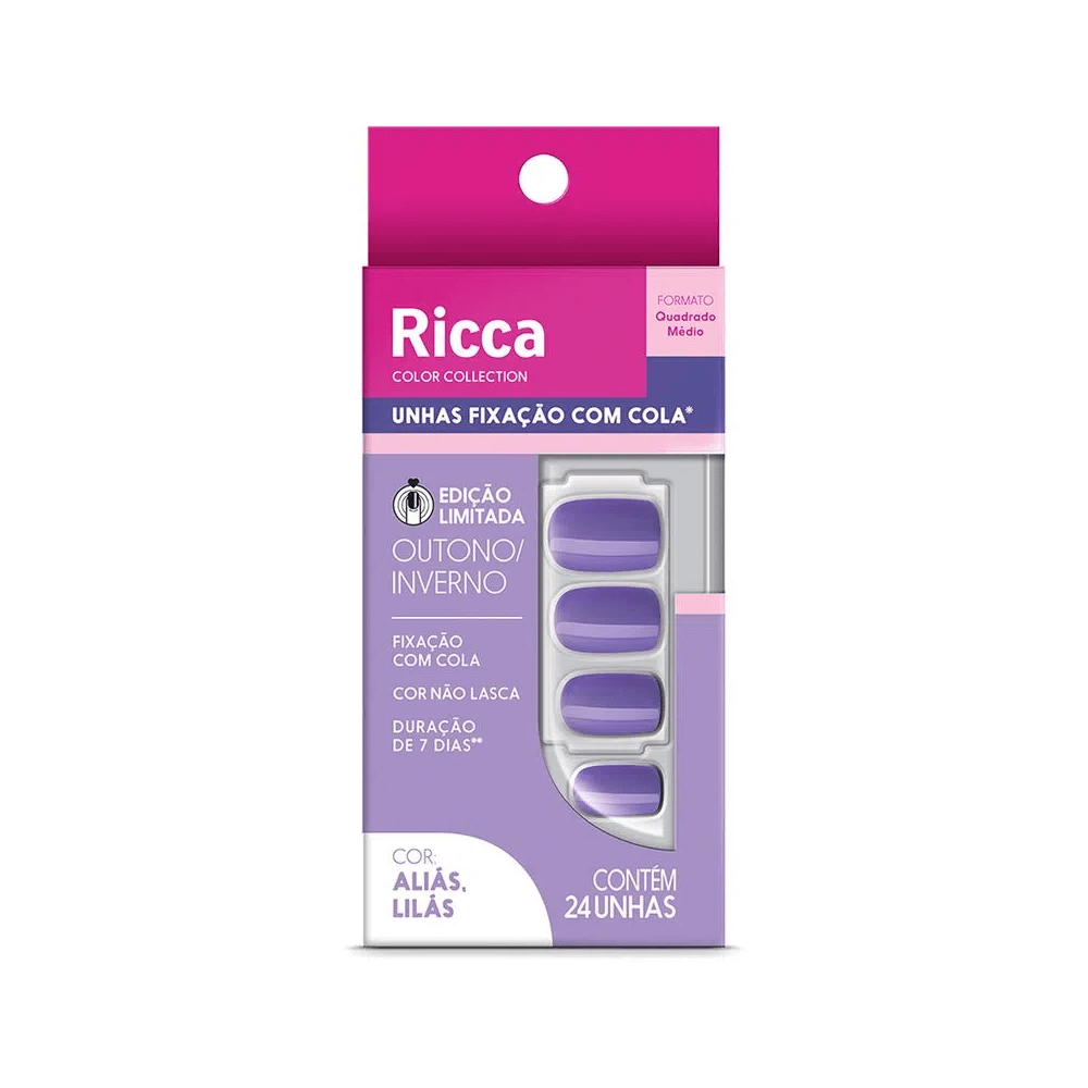 Unhas Ricca Aliás Lilás Edição Limitada